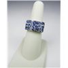 Image 2 : Colorful 14 karat white gold ladies ring set  with 15 fine blue Tanzanite weighing approx.  4.00 car