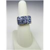 Image 3 : Colorful 14 karat white gold ladies ring set  with 15 fine blue Tanzanite weighing approx.  4.00 car