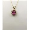 Image 2 : Dazzling14 karat yellow gold ladies pendant  set with a fine pink tourmaline weighing  approx. 2.00 