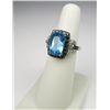 Image 3 : Exquisite 10 karat white gold ladies ring set  with a large Swiss blue Topaz weighing  approx. 7.00 