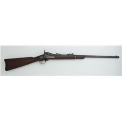 U.S. Springfield trapdoor rifle cut-down to  carbine size, .45-70 cal., 23” barrel, wood  half stock