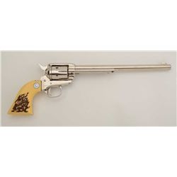 Colt Single Action Buntline Scout revolver,  .22LR cal., 9-1/2” barrel, nickel finish,  faux stag me