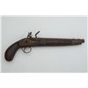 Image 1 : Modern unmarked copy of a flintlock pistol,  .54 cal., 11” octagon barrel, wood stock,  even dark pa