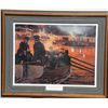 Image 1 : Beautifully framed and matted hand-signed  limited edition (284/850) color lithographic  print by no