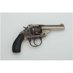 Iver-Johnson top break DA revolver, .32 cal.,  3” barrel, nickel finish, checkered owl’s  head rubbe