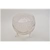 Image 1 : Cut glass bowl, approx. 7” in diameter and 7”  in height, overall good condition with  slight chips 