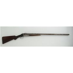 Ithaca exposed hammers SxS shotgun, 10 gauge,  32” damascus barrels, checkered wood stocks,  #97114.