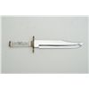 Image 1 : Large modern clip point Bowie knife marked  Torbett and #001 with engraved brass cross  guard and po