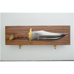 Huge custom modern “Alamo Bowie” knife by  Rigid Knives in wood display case. This  custom handcraft