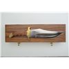 Image 1 : Huge custom modern “Alamo Bowie” knife by  Rigid Knives in wood display case. This  custom handcraft
