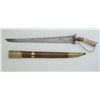 Image 2 : Southeast Asian sword with engraved blade and  bone grip, approx. 32” overall and a 24”  blade, in v
