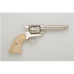 Colt Single Action Frontier Scout revolver,  .22LR cal., 4-3/4” barrel, nickel finish,  faux ivory m