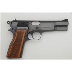 Belgian-made Browning Hi Power Model  semi-auto pistol, 9mm cal., 4-3/4” barrel, no  magazine, blue 