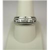 Nice 14 karat white gold Gents white gold  ‘comfort fit’ ring channel set with eight  round ‘IDEAL’ 