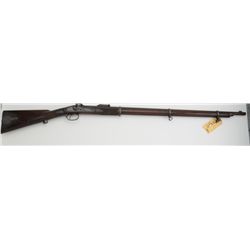 Very desirable Whitworth percussion rifle,  .45 cal., 35-1/2” round barrel, full wood  stock with ch