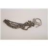 Image 2 : Maltby single cuff on chain with key in  overall good condition, nickel finish,  working at time of 