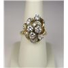 Image 1 : Dazzling 14 karat yellow gold ladies cluster  design ring set with five round diamonds  weighing app