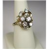 Image 2 : Dazzling 14 karat yellow gold ladies cluster  design ring set with five round diamonds  weighing app