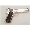 Image 1 : Colt MK IV/Series’70 semi-auto pistol, .45  cal., 5” barrel, nickel finish, no magazine,  stippled f
