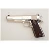 Image 2 : Colt MK IV/Series’70 semi-auto pistol, .45  cal., 5” barrel, nickel finish, no magazine,  stippled f