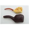 Image 1 : Hunter’s Meerschaum pipe in case showing  intricate hunter and dog scene, pipe is in  overall very g