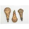 Image 2 : Lot of 3 high quality collector’s grade 19th  century shotgun flasks; 1 Indian killing  buffalo, Ame