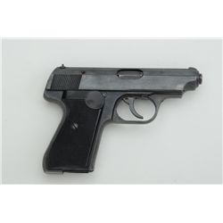 Sauer semi-auto pistol, 7.65mm cal., no  magazine, mat black finish, checkered hard  rubber grips, #