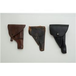 Lot of misc. leather holsters.   Est.:   $200-$300.