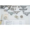 Image 2 : Riker case of nazi pins, patches and a  miniature 2nd Model Luftwaffe dagger letter  opener; lot inc