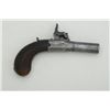Image 1 : English Tatham percussion muff pistol, .45  cal., folding trigger, checkered wood grip;  overall ver