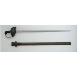 Model 1902 Patton U.S. sword and scabbard in  overall good uncleaned condition; blade dated  1914. F