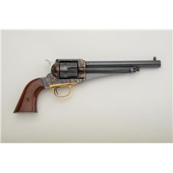 Uberti modern copy of a Remington Model 1875  revolver.38 Special cal., 7-1/2” barrel, blue  and cas