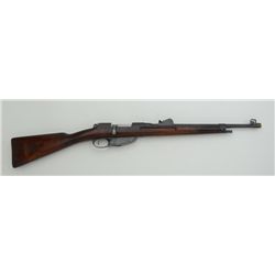 Hemburg 1918 bolt action rifle, 6.5mm cal.,  18” barrel, blue finish, wood stock, #6910B.  This gun 