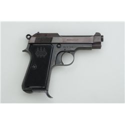 Beretta Model 1935 semi-auto pistol, 7.65mm  cal., 3-1/4” barrel, blue finish, checkered  plastic gr