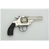 Image 1 : Iver-Johnson Top Break DA revolver, .22 cal.,  3” barrel, nickel finish, checkered owl’s  head hard 