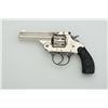 Image 2 : Iver-Johnson Top Break DA revolver, .22 cal.,  3” barrel, nickel finish, checkered owl’s  head hard 