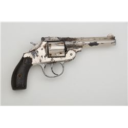 Iver-Johnson DA revolver, .38 S&W cal., 4”  barrel, nickel finish, checkered hard rubber  grips, #86