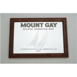 Mount Gay Eclipse Barbados Rum advertising  mirror approx. 15” x 21” commemorating the  America’s Cu