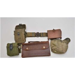 Small metal box of misc. parts including an  M84 military scope with mount, serial #35475  with fine