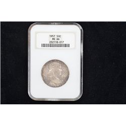 Franklin Half Dollar 1957, NGC  MS65 in case.   Est.:  $30-$60.