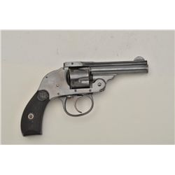 H&R Hammerless DA revolver, .32 cal., blue  finish, checkered hard rubber grips, missing  barrel lat