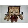 Image 1 : Misc. American Indian items including 4 pair  of moccasins, 1 small Hopi woven blanket and  a piece 