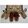 Image 2 : Misc. American Indian items including 4 pair  of moccasins, 1 small Hopi woven blanket and  a piece 