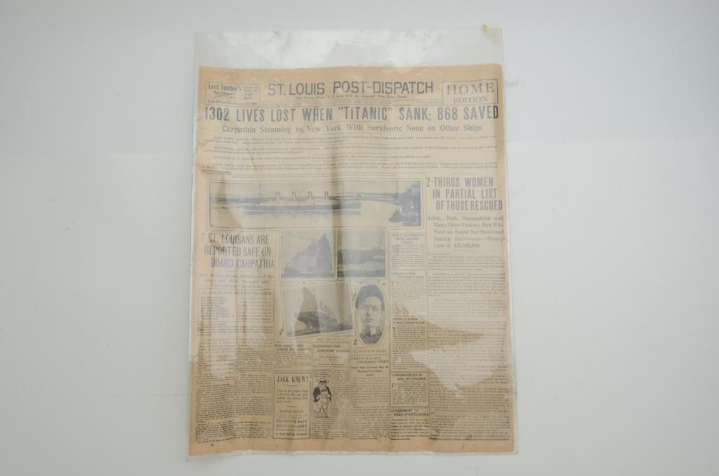 Original St. Louis PostDispatch Newspaper dated Tuesday Evening, April