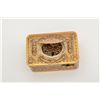 Image 3 : Musical bird box with fancy embossed and  worked brass box showing small hall mark or  maker’s mark,