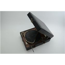 Old portable Victoler brand phonograph,  missing parts and non-operable; for parts or  a restoration