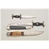 Image 2 : Lot of 3 misc. knives, one miniature nazi  dagger without sheath, one miniature SS  dagger with shea