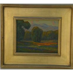 Pleinair California landscape oil painting on  canvas signed lower right, dated '41. Great  frame. M