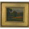 Image 1 : Pleinair California landscape oil painting on  canvas signed lower right, dated '41. Great  frame. M
