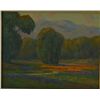 Image 2 : Pleinair California landscape oil painting on  canvas signed lower right, dated '41. Great  frame. M
